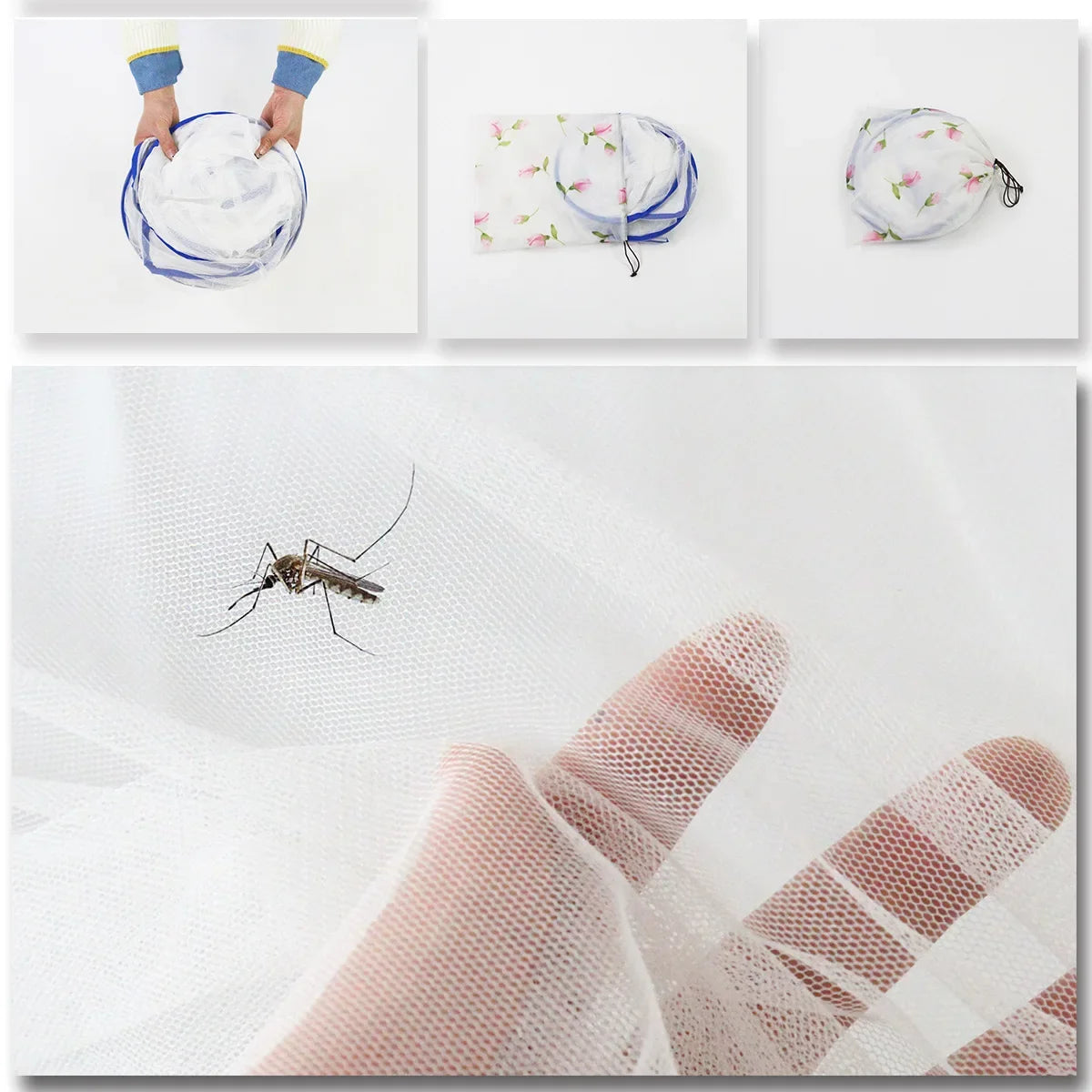 NEW Arrivals Facial Korean Mosquitoes Repellent Cover Home Bed Foldable Mesh Insect Folding Netting Easy Install Single Double Portable Random Color