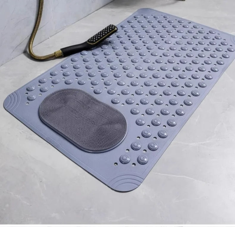 NEW Arrivals 5 Colors 60x90CM Bathroom Non-Slip Mat Solid Color Massage Mat Home Anti-Slip Suction Cup Carpet Waterproof Dirt-Resistant Toilet Hotel Floor Mat