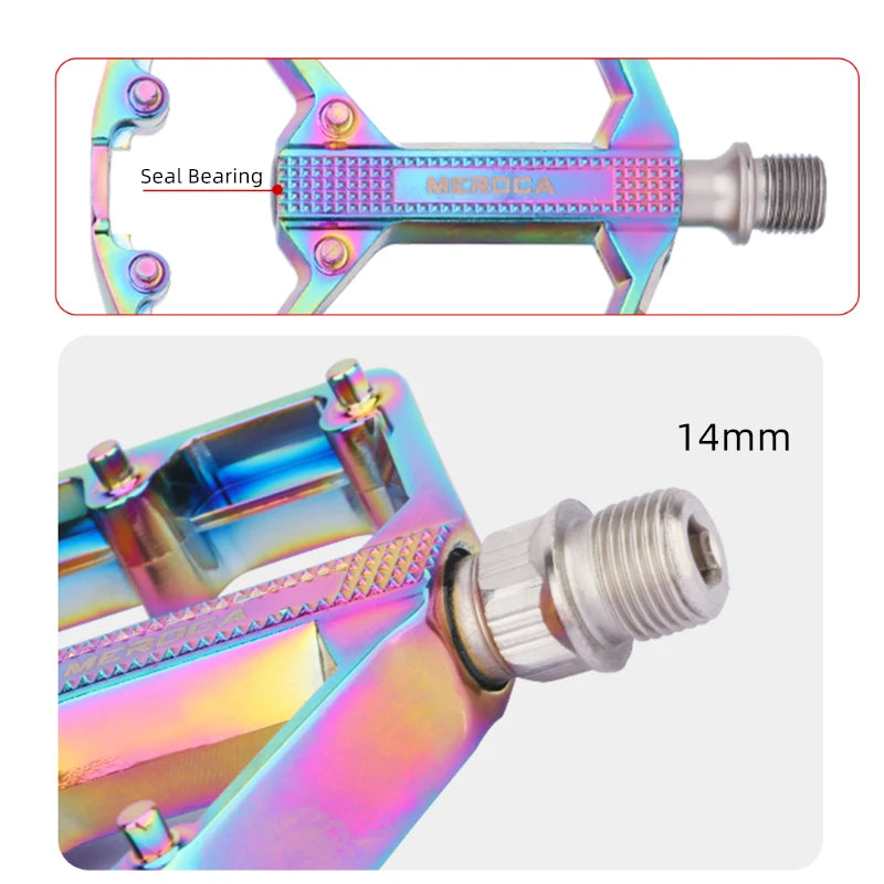 NEW Arrivals Ultralight Sealed Bearing Pedal Non-Slip Al Alloy Multi Specification Plating/Black Use for MTB BMX Road Bike about 410g Professional Pedals Bicycle Parts Accessories Sports Supplies