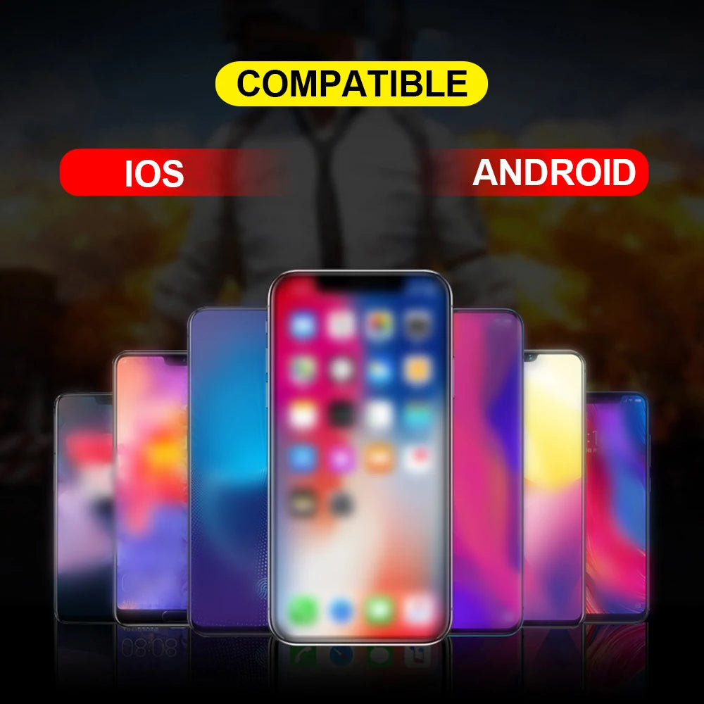 1~5PCS Mobile Joystick Controller Turnover Button Gamepad for PUBG iOS Android Six 6 Finger Operating Gamepad With Cooling Fan