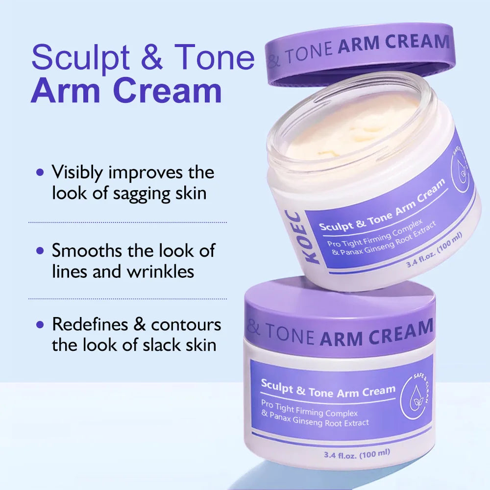 NEW KOEC Sculpt & Tone Arm Korean 100ml Cream Collagen Rice Protein Arm Firming Lifting Cream Ginseng Moisturizing Tightening Loose Arm Women Men Skin Care Supplies Korean Products