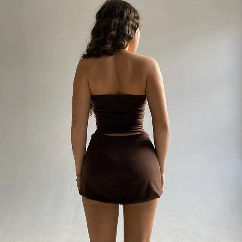 NEW 2PCS Set 4 Colors Women Skirt Fashion High Waisted Short Pencil Skirts All Match Female Summer Sexy Girl Tight Hip Wrap Mini Skirts & Top Outfit Y2K Girls Sexy Fashion Clothing Supplies