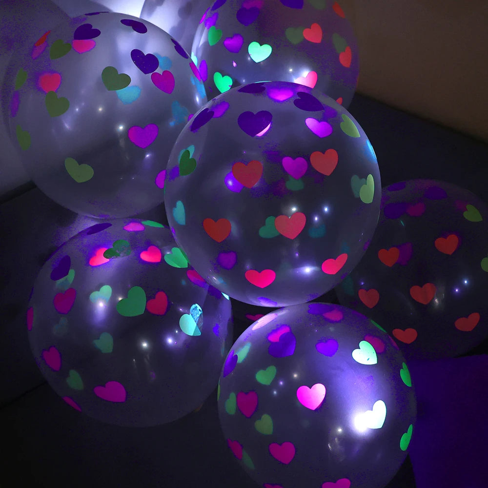 NEW 60PCS Set Happy Birthday Wedding Fluorescent Balloons Glow In The Dark Luminous Dots Latex Balloon For Birthday Wedding Party Decoration Gifts and Toys
