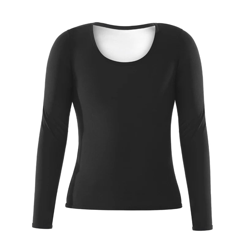 NEW Arrivals S-4XL Sauna Shirt Women Long Short Sleeve Shirt High Compression Sweating Weight Loss Workout Top Body Shaper Tummy Slimming Control Vest Athletic Tees