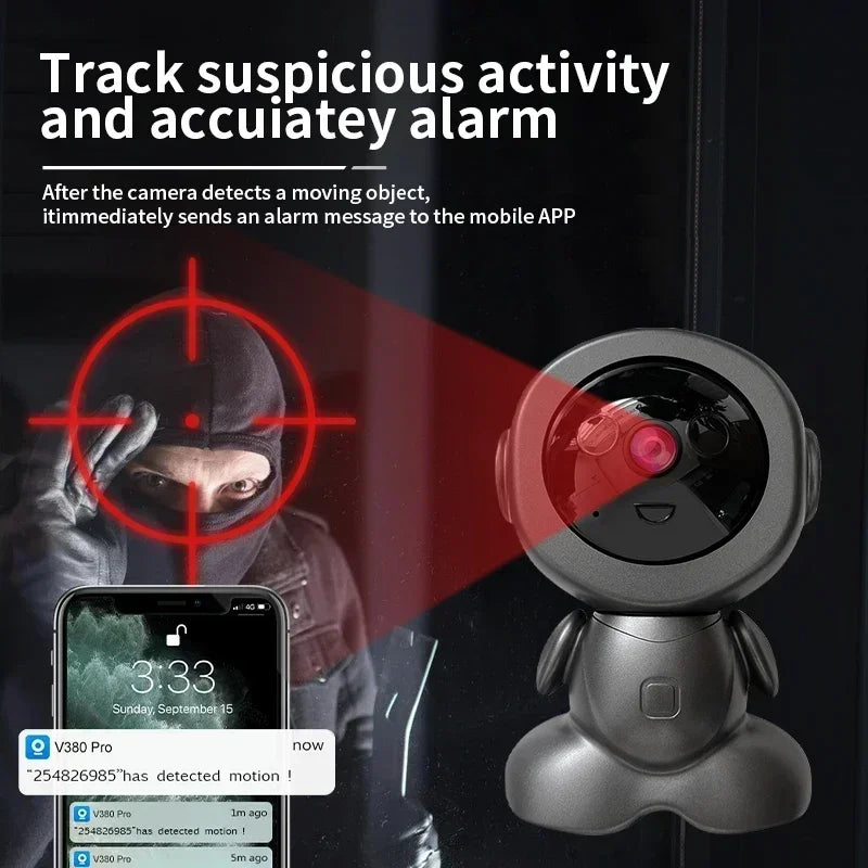 NEW Arrivals Robotic Camera 10 Features Voice Alarm 8MP 4K IP Camera Wi-Fi Surveillance Robot Camera HD Cloud Smart Home Two Way Audio CCTV Network Wireless Baby Monitor Camera