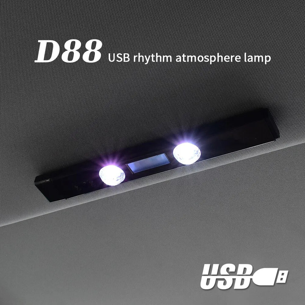 LED Car Atmosphere Lamp Wireless Voice Roof Star Light USB Charing Auto Interior Decorative Ambient Party Lights