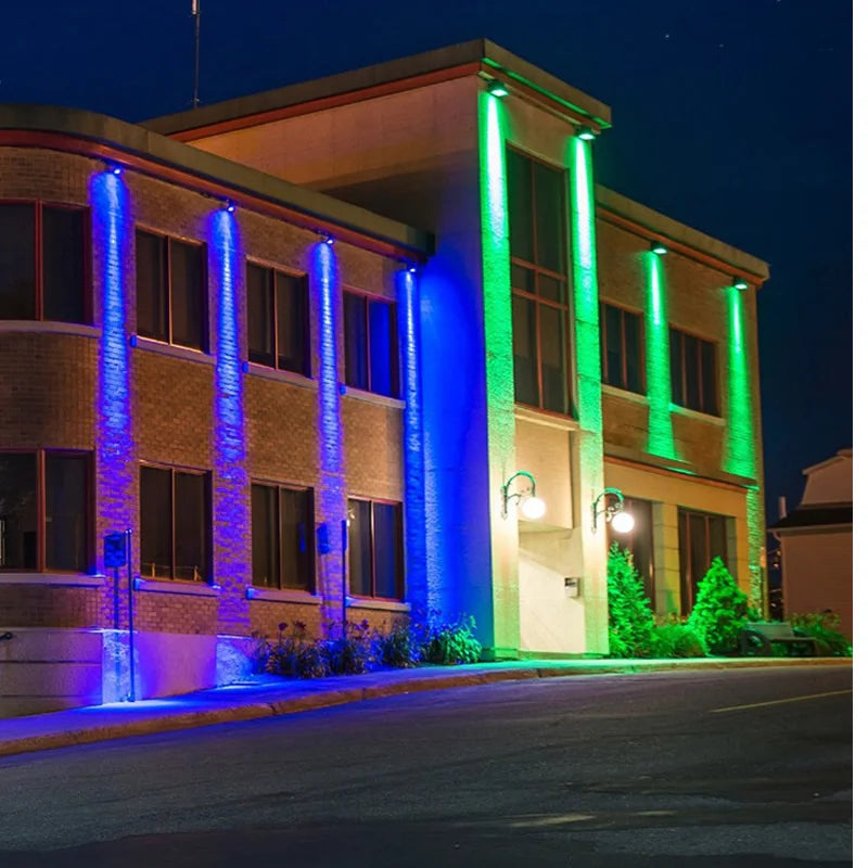 NEW Outdoor LED Wall Spotlight 12W Home Landscape Lighting 110V 220V Red Green Blue RGB Remote Lights Waterproof One Beam Home Outdoor Decoration Supplies