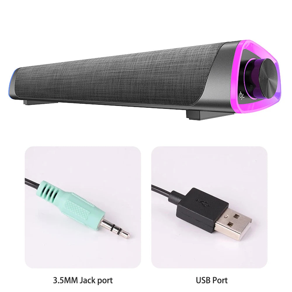 NEW Arrivals 3D Computer Speaker Bar Stereo Sound Subwoofer Bluetooth Dual Speakers Music Player Wired Loudspeaker For Laptop PC Notebook Computer Accessories Electronics Supplies