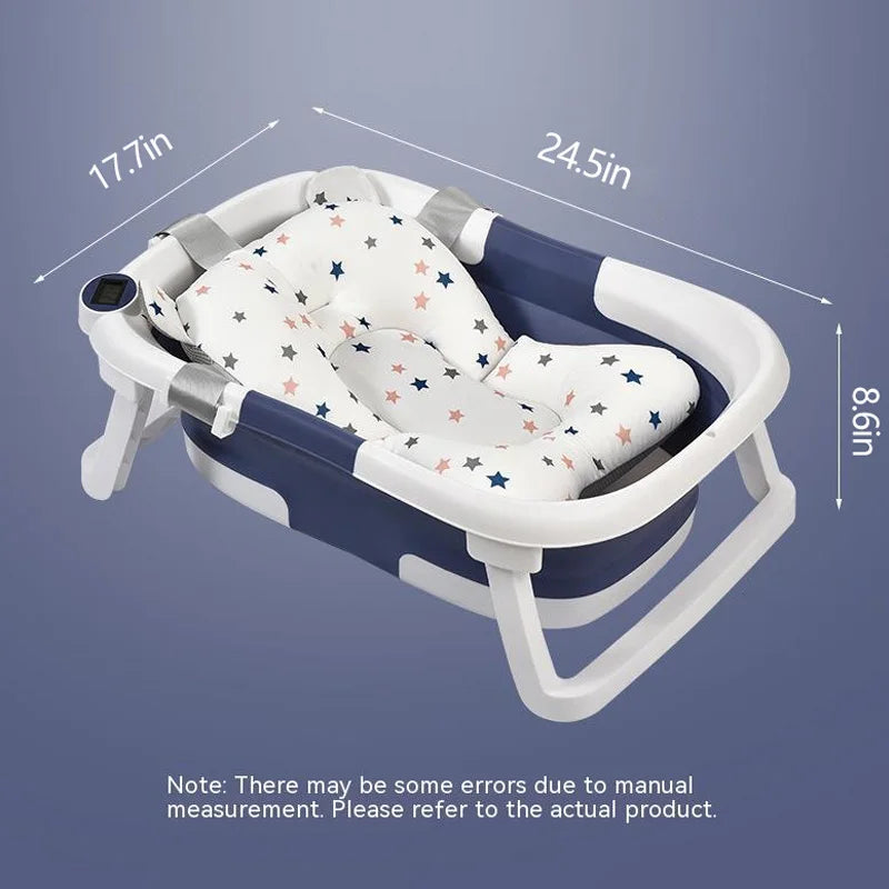 NEW Arrivals Real-Time Temperature Silicone Foldable Baby Take A Bath Bathtub Non-Slip Foot Bath Bucket Folding Bathtub Bathroom Basket Tub Babies Personal Care Supplies