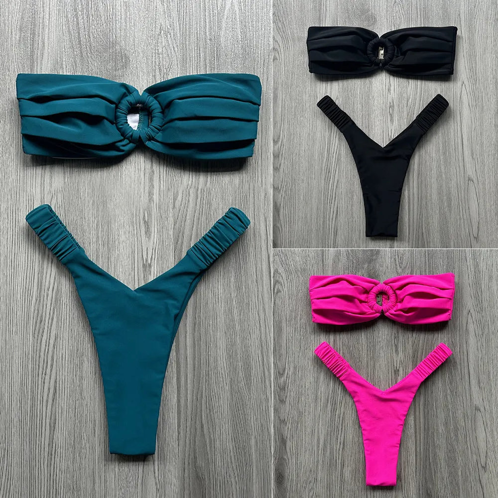 Micro Bikini Push Up Women Swimsuits 2024 Sexy Female Swimwear Brazilian Bikini Set Thong Biquini Swimming Suits Beachwear