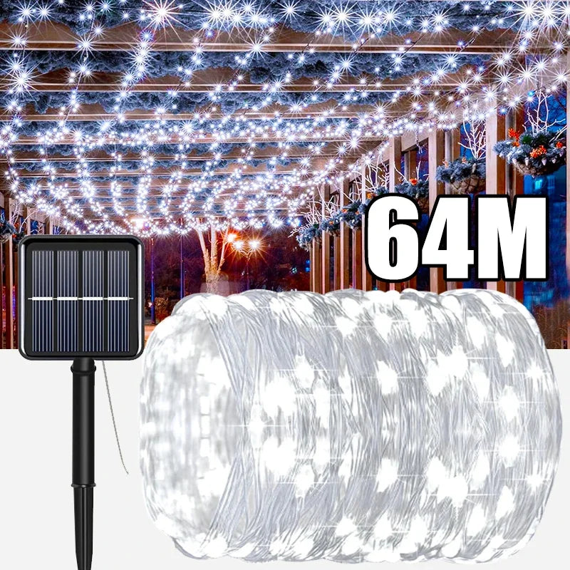 NEW Solar Fairy String Lights Outdoor LED Garden Christmas Decor Garland Light For Xmas Halloween Thanksgiving Wedding