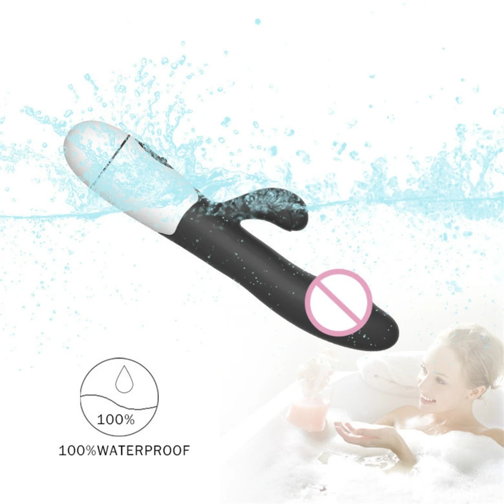 30 Speed Handheld Silicone Adult Clit Clitoral Clitoris Sex Toy G Spot Dual Motor Rabbit Vibrator for Women Female