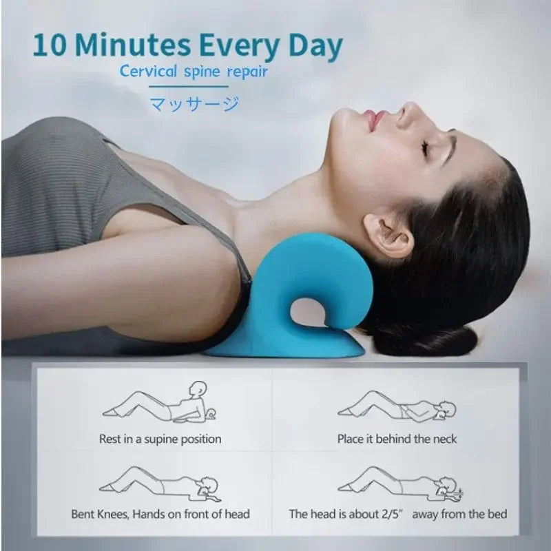 NEW Arrivals 4 Colors Pain Relief Cervical Spine Alignment Neck Shoulder Stretcher Relaxer Cervical Chiropractic Traction Device Massage Pillow