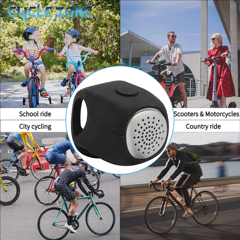 Electric Bicycle Bell Bike Horn 3 Sound Mode Motorcycle Warning Horn MTB Road Cycling Handlebar Bells Loud Bell for Safe Riding