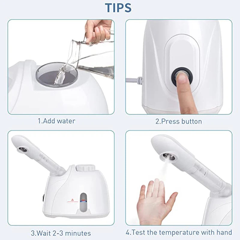 Ozon Facial Steamer with Extendable Arm Steaming Warm Mist Humidifier For Face Spa Sinuses Moisturizing, Homeuse,Salon