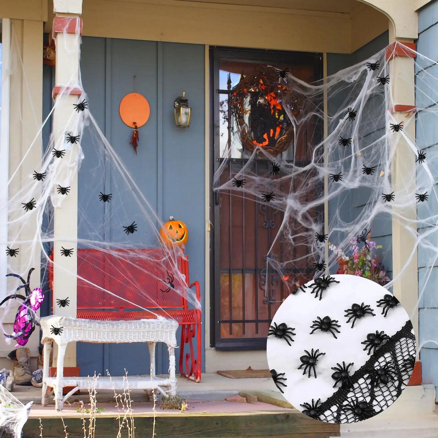 NEW Arrivals 300PCS Set Small Fake Black Spiders Halloween Decoration Horror Spider DIY Party Haunted House Prop Lifelike Insects Tricky Toys