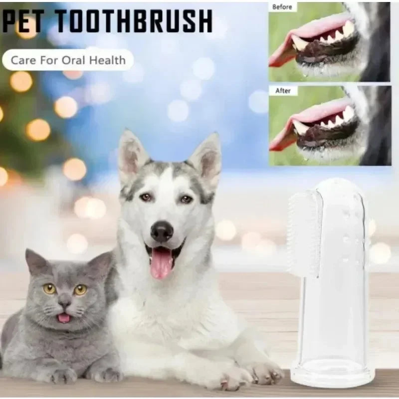 NEW Arrivals 20PCS Set Pet Finger Soft Silicone Toothbrush Teeth Cleaning Bad Breath Silicone Tooth Brush Tools Dog Cat Pet Cleaning Supplies