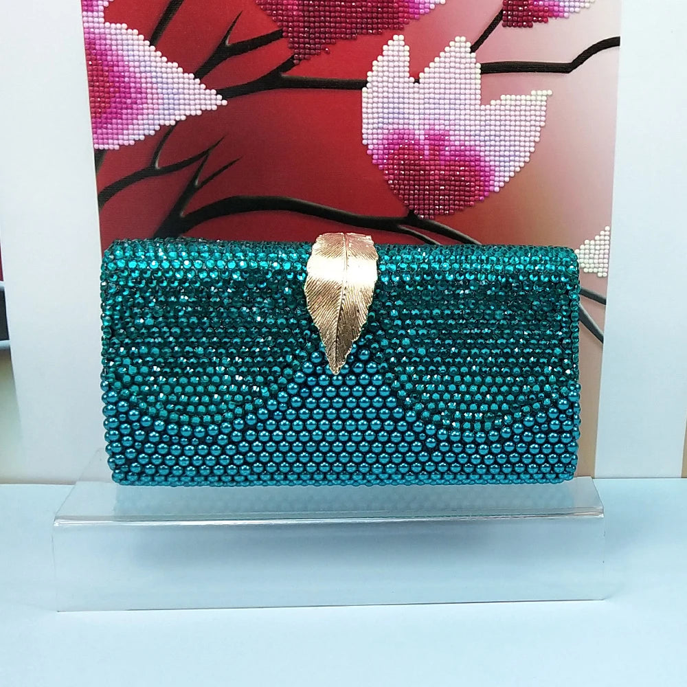 New Arrival Teal Luxury Blue Crystal Women Wedding Shoes Set with Matching Bags Peep Toe High Heels Pumps Open Toe Shoes and Purse Evening Party Night Business Dinner Apparel Accessories Ladies Luxury Fashion Clothing Suppl