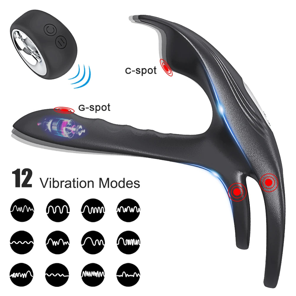 Vibrating Cockring Couple Vibrator with Dual Motor Wireless Cock Penis Ring Adult Sexy Toys For Men Delay Ejaculation Penisring