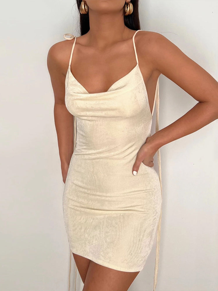 NEW Arrivals Red/Apricot Color Sexy Back Deep Open Backless Slim Velvet Spring Dress Women Long Spaghetti Shoulder Strap Skinny Summer Mini Dress Elegant Evening Beach Party Night Club Dress