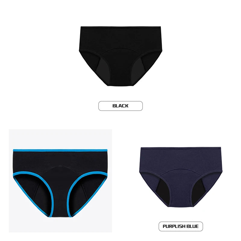 NEW 3 PCS Set S-3XL Plus Size Menstrual Panties for Women Leak Proof Briefs Cotton Lingerie Absorbency Physiological Underwear Period Underpants