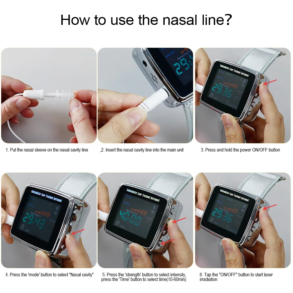 NEW Arrivals 15 Holes 650nm Laser Therapy Watch Diode LLLT Wrist Watch For Diabetes Cholesterol Hypertension Treatment Sinusitis Therapy Health Care Supplies