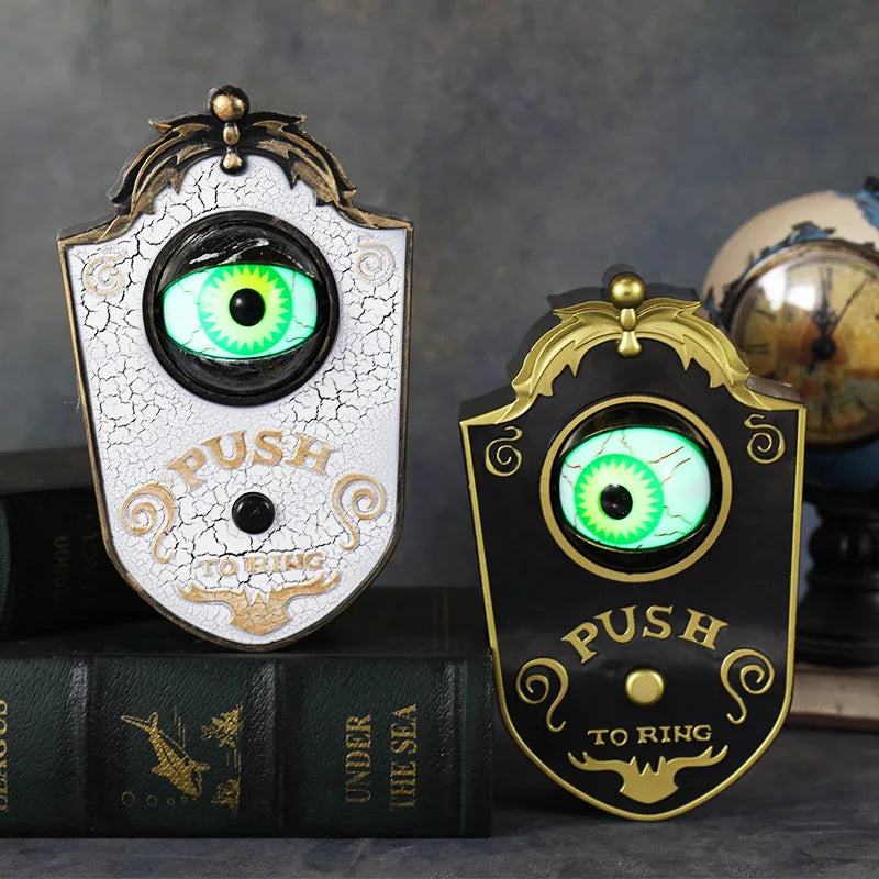 4-8Pcs Halloween Sounding One-eyed Doorbell Decoration Glowing Eyeball Horror Doorbell Bar Secret Room Haunted House Trick Props