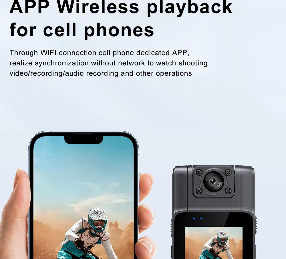 NEW Arrivals 4K 1080P HD WIFI Mini Camera Handheld Back Clip Police Cam Law Enforcement IR Night Vision Smart Portable Camera Car Recorder Accessories Devices Electronics Products