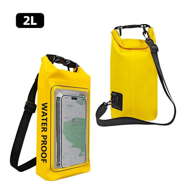 NEW Arrivals 2L 5L Dry Bag Swimming Pack Touch Screen Outdoor Waterproof Kayak Storage Bag Outdoor Beach Camping Kayak Trekking Drifting Rafting Surfing Boating Backpack Sports Accessories