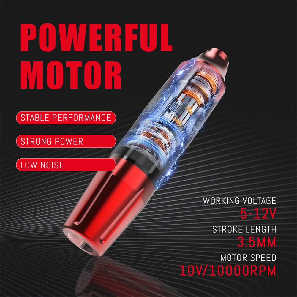 New Complete Wireless Tattoo Kit Tattoo Pen with 1500mAh LED Cordless Tattoo Power Supply And for Professiona Tattoo Artist