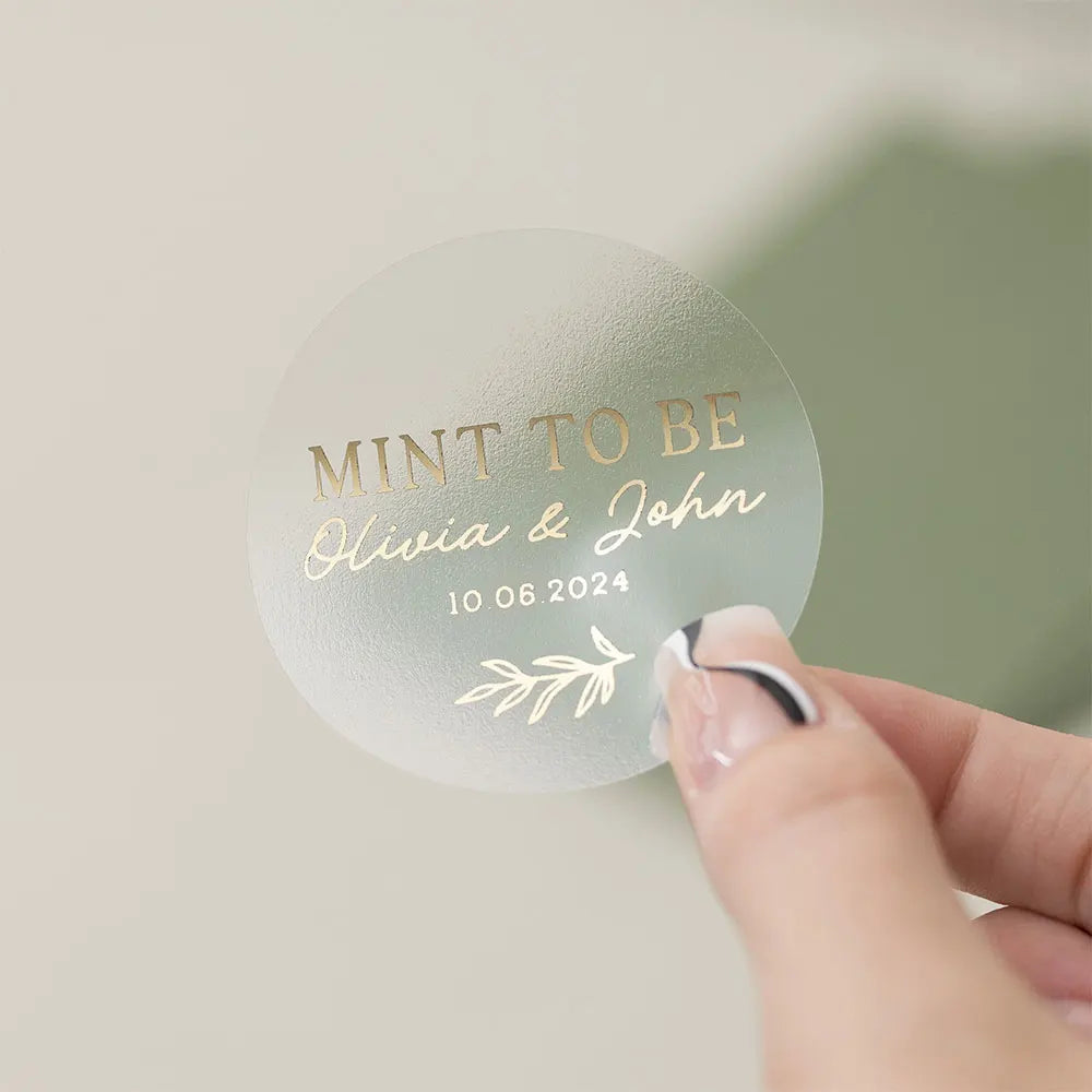 100 PCS Set Personalized Gold Foil Stickers Wedding Bridal Shower Party Appreciation Party Special Stickers Gift Tags