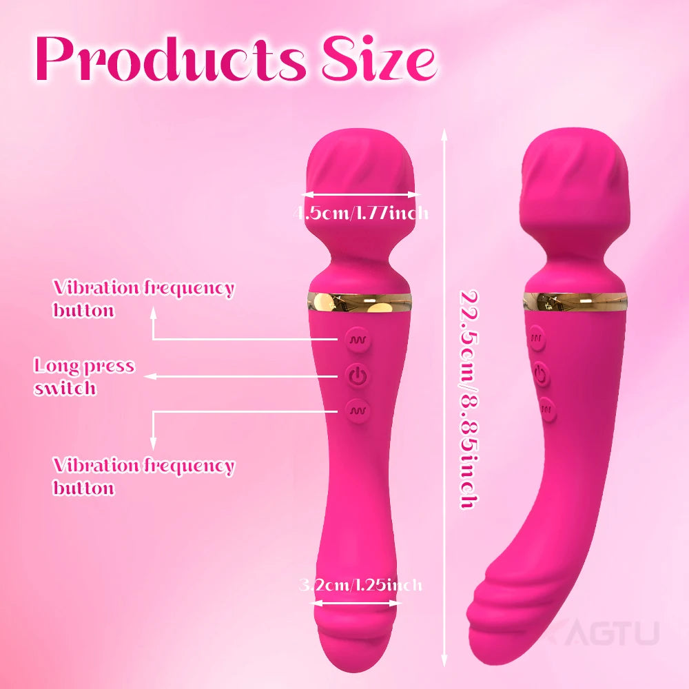 2 Motors AV Vibrator for Women Clit Clitoris Stimulator USB Rechargeable Magic Wand Massager Female Sex Toys Adults Goods