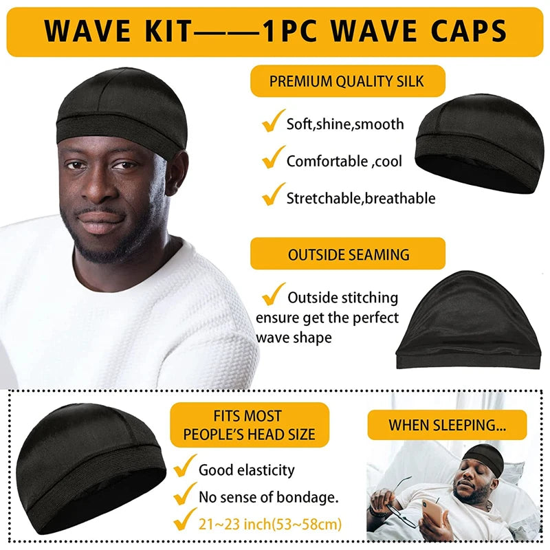 GOIPLE Deep Waves Control Pomade Natural Silky Shine Style 360 Wavy Hair Oil With Brush Sport Waves Cream For African Black Men