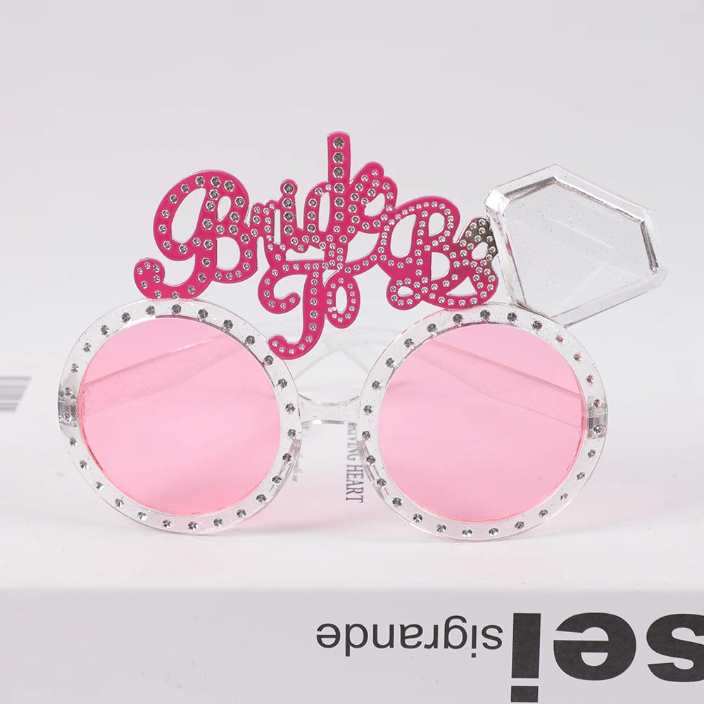 NEW Arrivals 1Pcs Bride To Be Groom Glasses Bling Diamond Bride Sunglasses Eye Decoration Bachelorette Hen Party Wedding Supplies Photo Props
