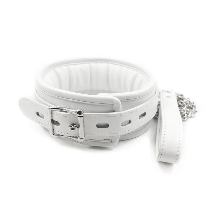 White Porno Bed BDSM Bondage Set PU Sponge Restraint Kit Handcuffs Collar Whip Exotic Games Sex Toys for Couples Women