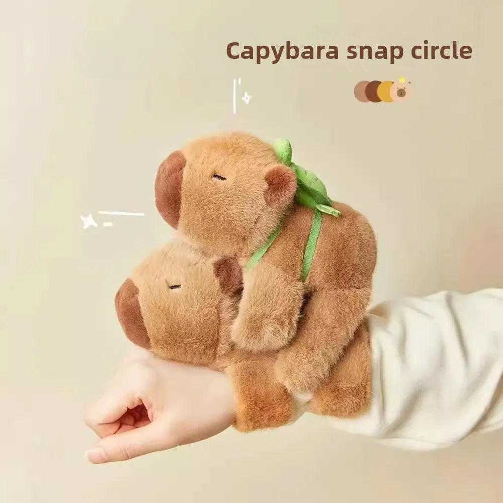 NEW Arrivals 1-10PCS Set Capybara Clap Circle Toys Slap Snap Wrap Wristband Bracelet Capybara Plush Hand Ring Fun Pop Circles Kids Gift