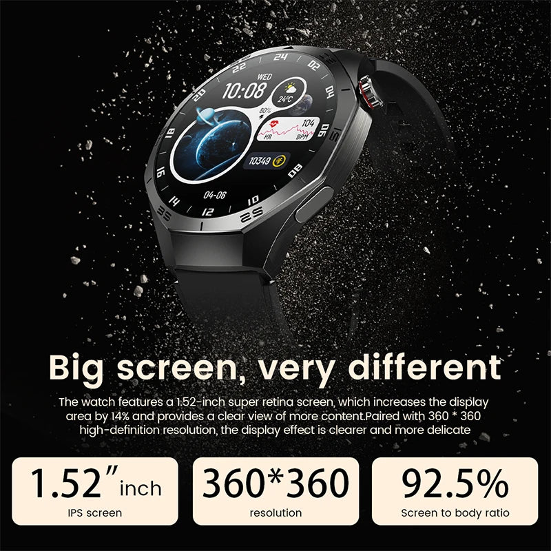 NEW 5 MAX RAM/ROM 128MB For Android and IOS Smart Watch Men AMOLED Screen GPS Motion Trajectory Heart Rate Bluetooth Calls Smart Watch Waterproof Women Men Smart Wrist Watch Health Care Sports Supplies