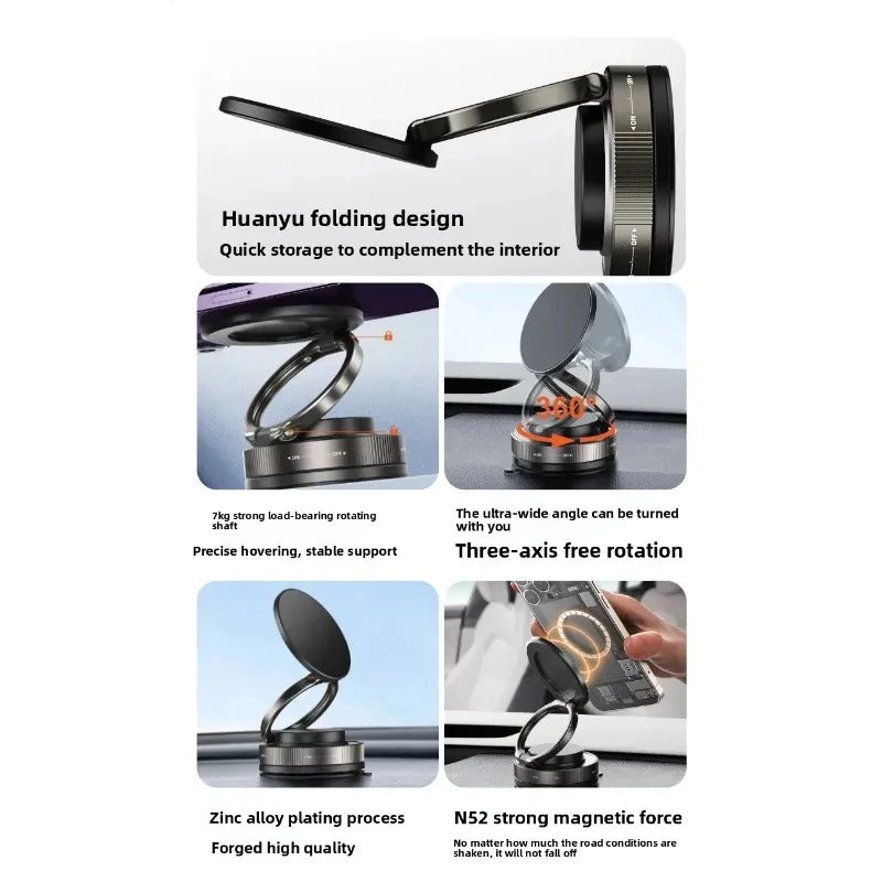 NEW Arrivals T30 Vacuum Magnetic Phone Holder Stand, for Mag Safe Suction Cup Phone Mount Adjustable Swivel Lock, for Your Car/Gym/Mirror