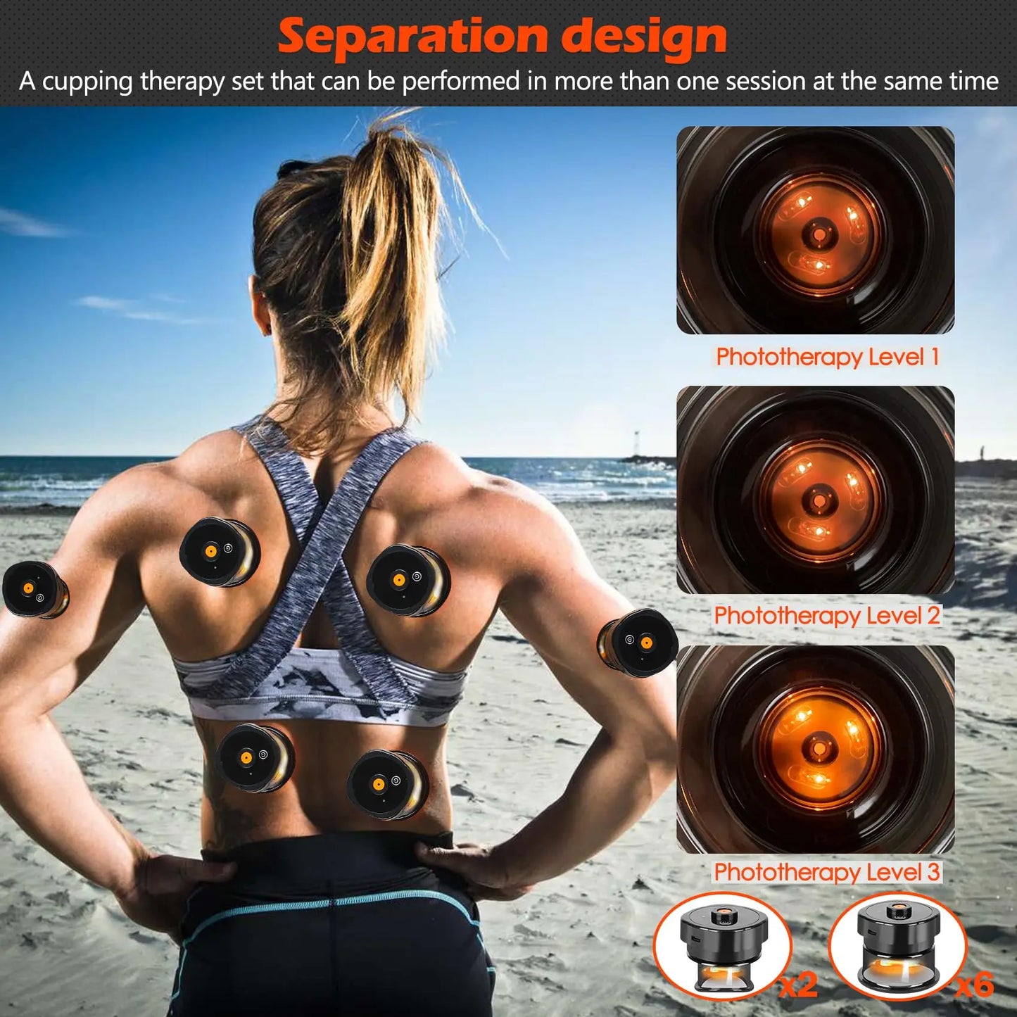 NEW 8 Cups Set Electric Cupping Massager Korean Gua Sha Vacuum Suction Cups EMS Anti Cellulite Magnet Therapy Scraping Fat Burner Full Body Massager