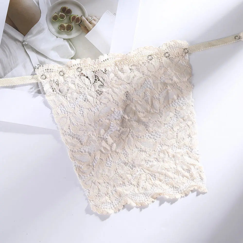 Lace Invisible Bra Privacy Cleavage Cover Underwear Anti Peep Brassiere Seamless Wrap Chest Strapless Lingerie Tube Tops