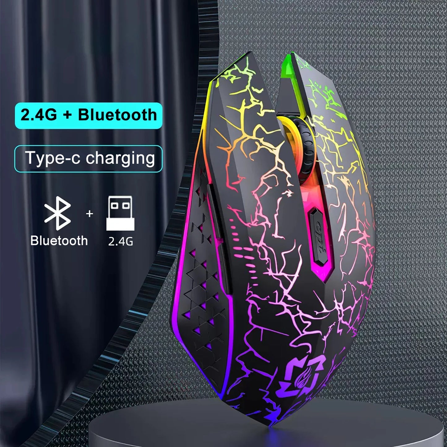 NEW Arrivals 2.4G Bluetooth Wireless Mouse Gaming Mouse Silent Mouse Rechargeable Mouse 800-1200-1600 DPI Mouse Mice for PC Laptop Mac Book Electronic Accessories