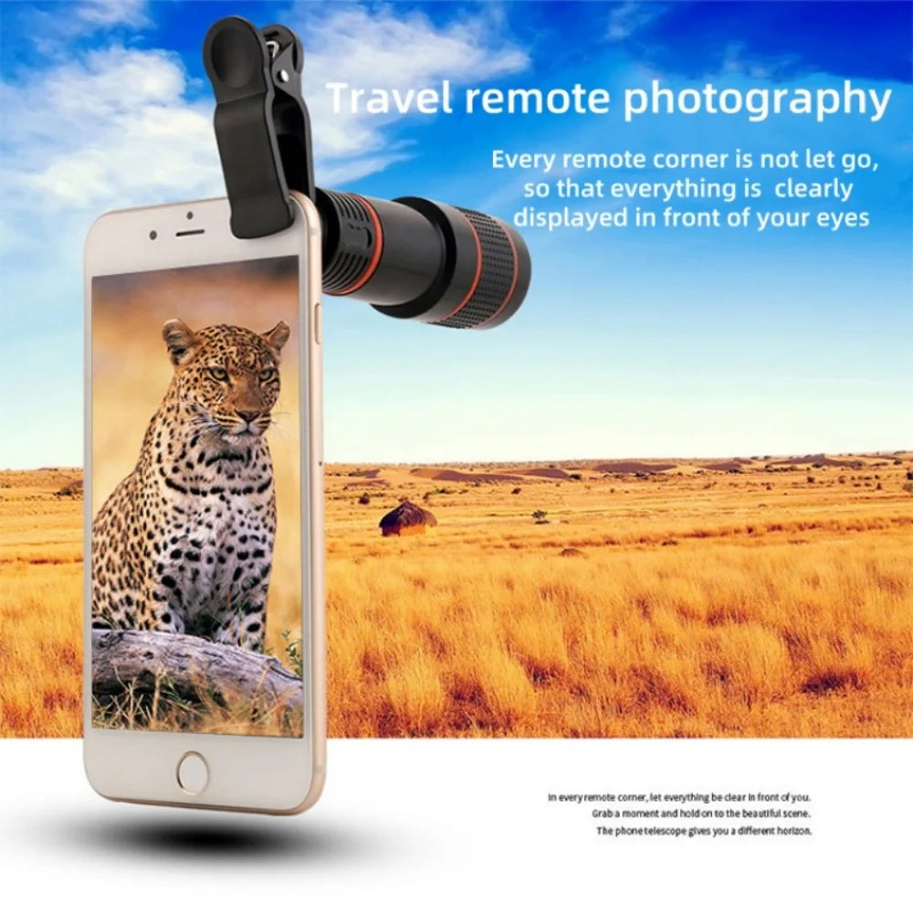 NEW Arrivals 8x12x Optical Zoom Camera External Universal Telescope Lens with Clip Phone Camera Lens Wide Angle for iPhone 15 Xiaomi14 Huawei Mobile Phones Accessories