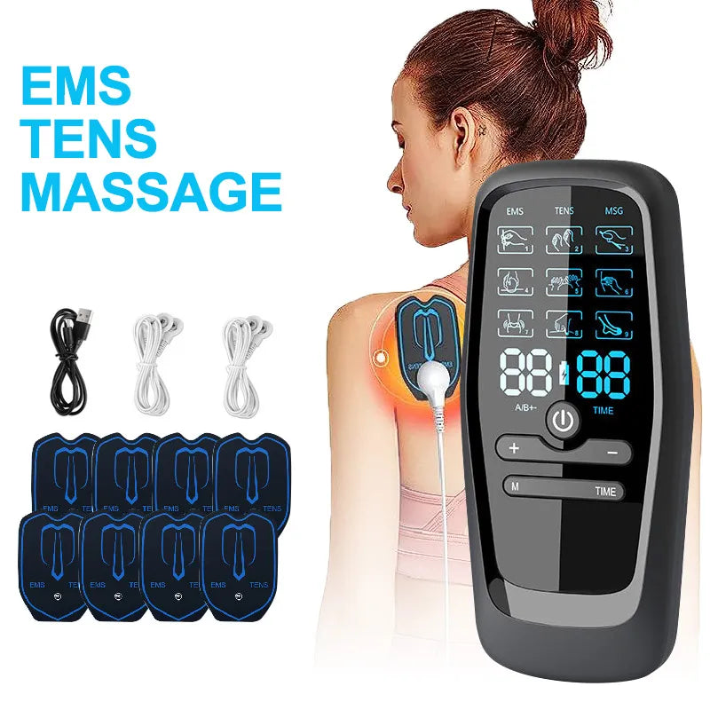 EMS Muscle Electrostimulator Tens Unit Low Frequency Pulse Body Relaxing Massage Digital Meridian Physiotherapy Pain Relief