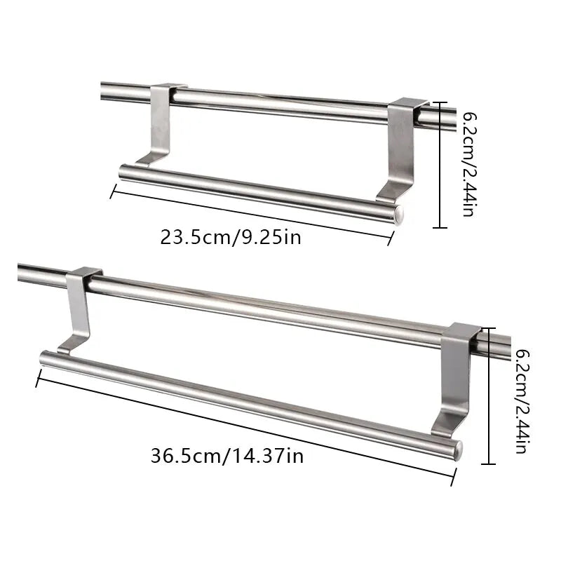 Towel Rack Over Door Towel Bar Hanging Holder Stainless Steel Bathroom Kitchen Cabinet Towel Rag Rack