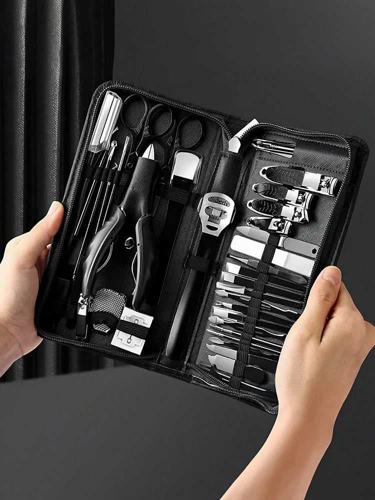 NEW Arrivals 40PCS Combo Manicure Nail Clippers Pedicure Set - Stainless Steel Manicure, Professional Grooming Kit, Nail Care Tools with Luxurious Travel Case Nail Care Accessories