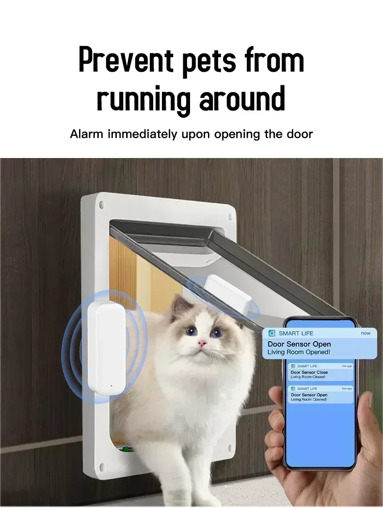 NEW TUYA App Alexa Wi-Fi Door Sensor Window Sensor Smart Home Wireless Door Detector Smart Life APP Remote Control for Alexa Google Home Office Security Supplies