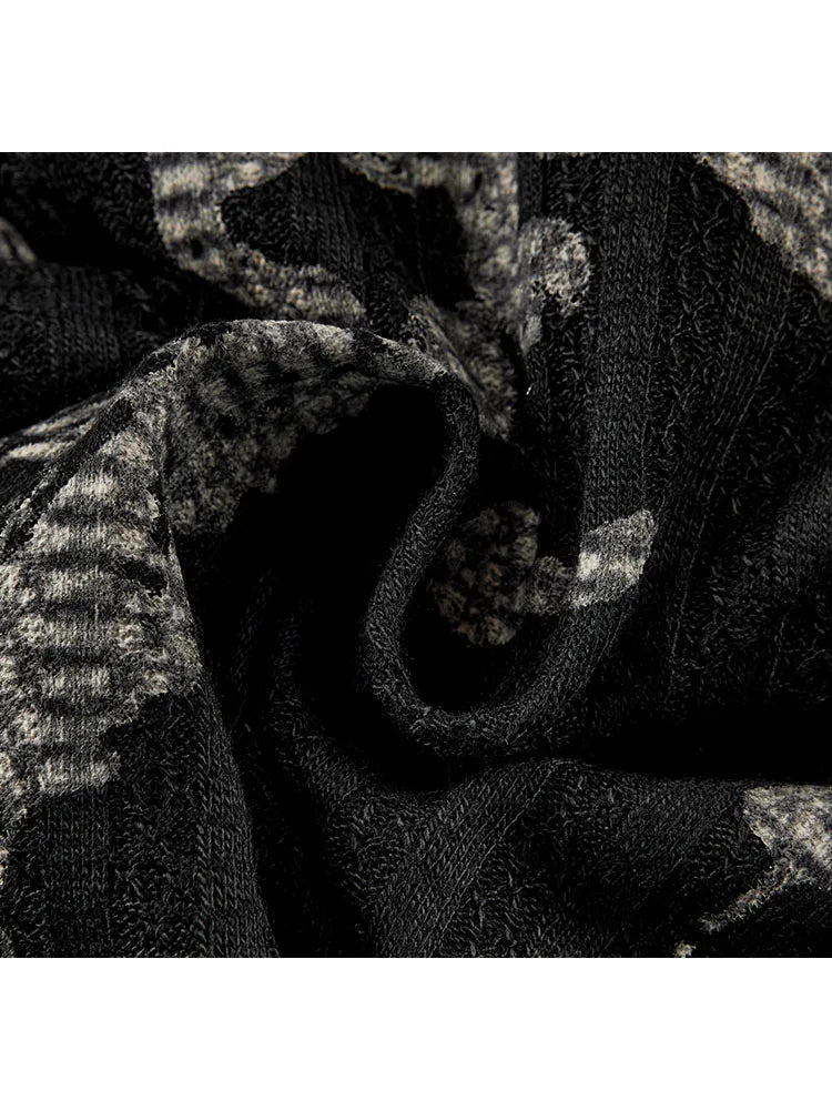 Sexy Punk Outfits Slash Neck Black Skirt Jacquard + Patchwork Wrapped Hip Skirt Asymmetrical Coquette Gothic Clubwear