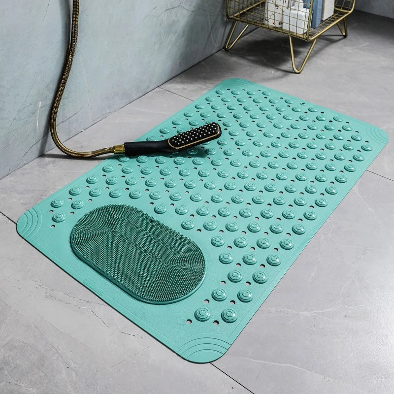 NEW 5 Colors Non Slip PVC Bath Mat with Suction Cup Massage Bumps Quick Dry Bathroom Rug Shower Safety Carpet Strong Drainage Bathroom Carpet