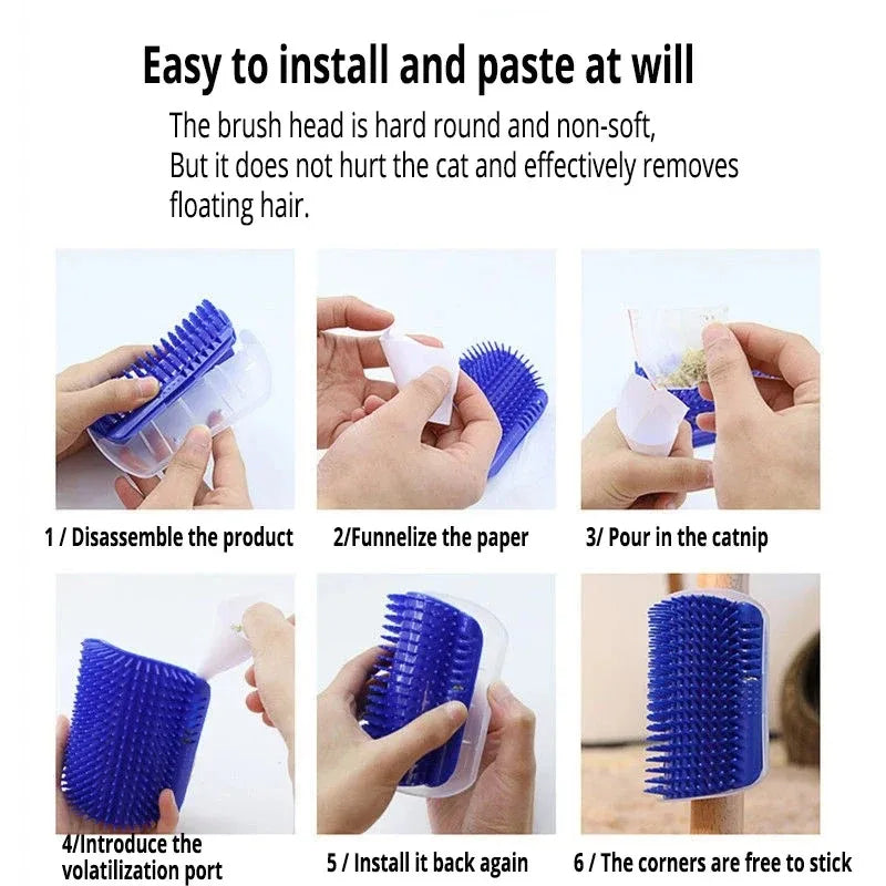 Cats Brush Corner Cat/Dog Massage Self Groomer Comb Rubs The Face with A Tickling Product New Pet Rubbing Toys