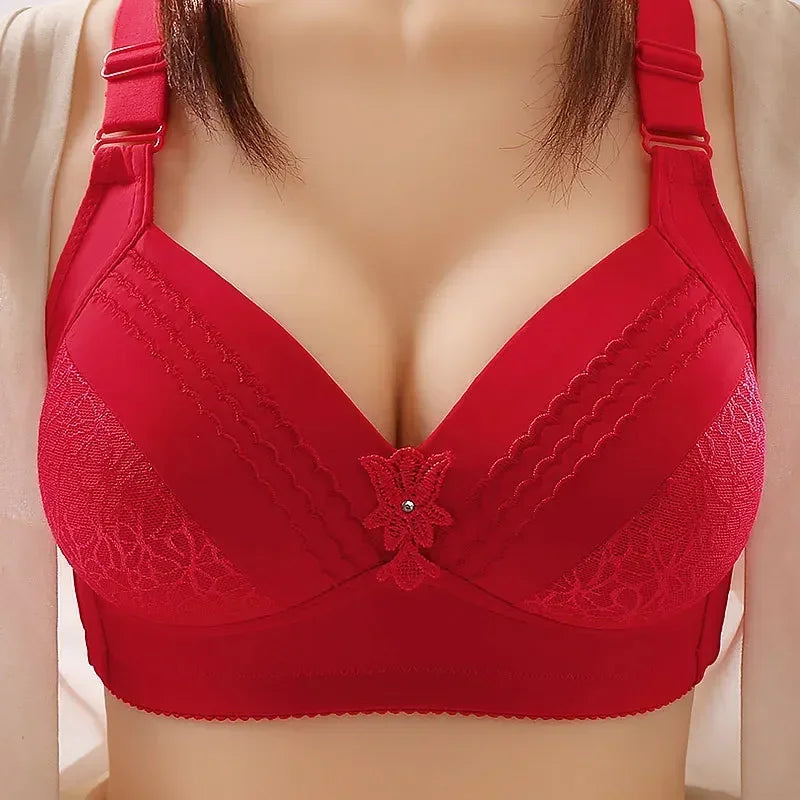 NEW Arrivals 6 Colors Plus Size Luxury High-Grade Women Bra Mom Brassiere Sexy Push Up Brassiere Large Size Thin Cup Without Steel Ring Female Bra Women Underwear